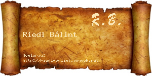 Riedl Bálint névjegykártya